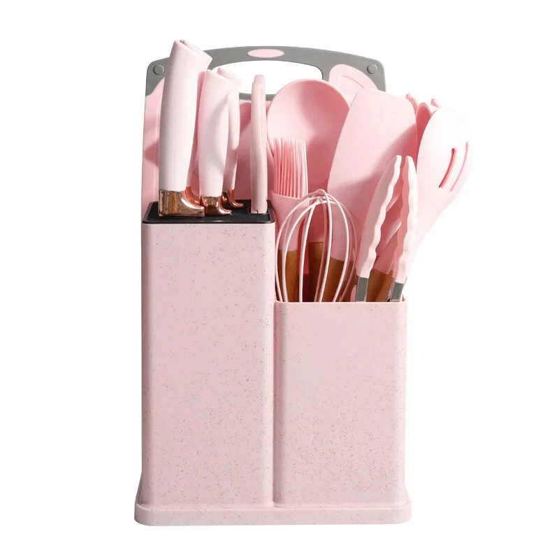 Silicone Kitchen Utensil Set with Holder,19 Pcs Cooking Utensils Heat Resistant