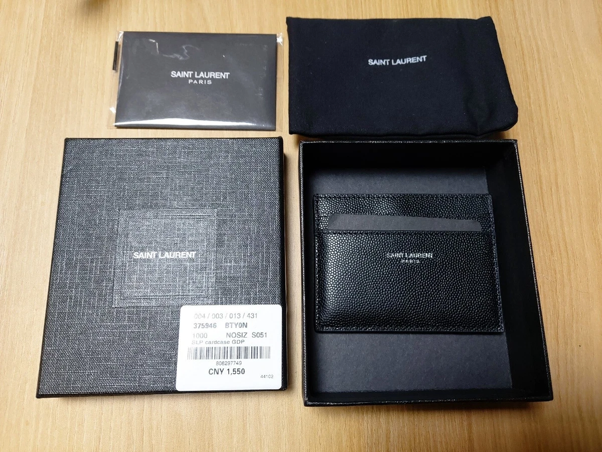 Saint Laurent Paris Embossed Leather Card Holder 375946 BTYON 1000 