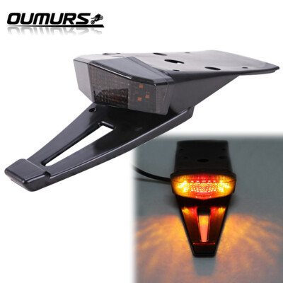 JMTBNO Universal LED Rear Tail Light For Dirt Bikes & Enduro – Brake / Turn Signal, Black Housing