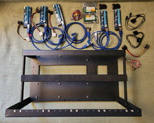 Open Air Mining Renderig Frame Rig Chassis 6 GPU  Risers  Accessories