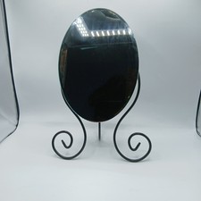 1999 Ikea Myken Oval Vanity Tabletop Mirror Adjustable Black Scroll Work Legs