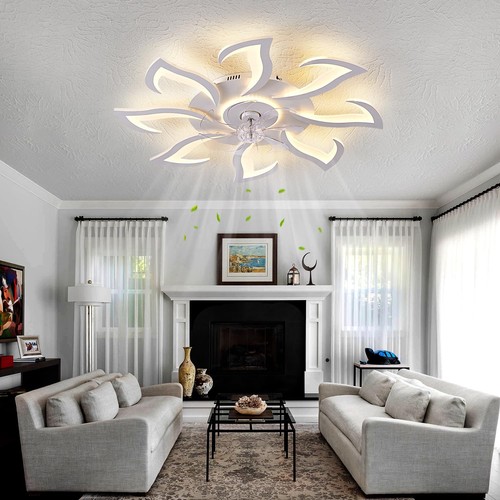 Malnutcolor Modern Low Profile 36 Inch White Flush Mount Ceiling Fan with 3 L... - Picture 7 of 7