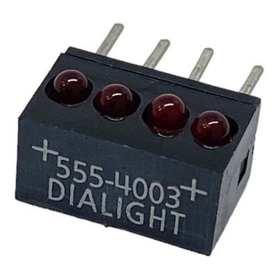 555-4003 Dialight 8 Pin LED Platinenanzeige Rotlicht