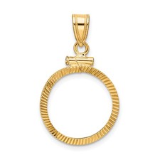 1/10 oz $5 American Buffalo Coin Bezel 16.5mm Prong 14k Yellow Gold