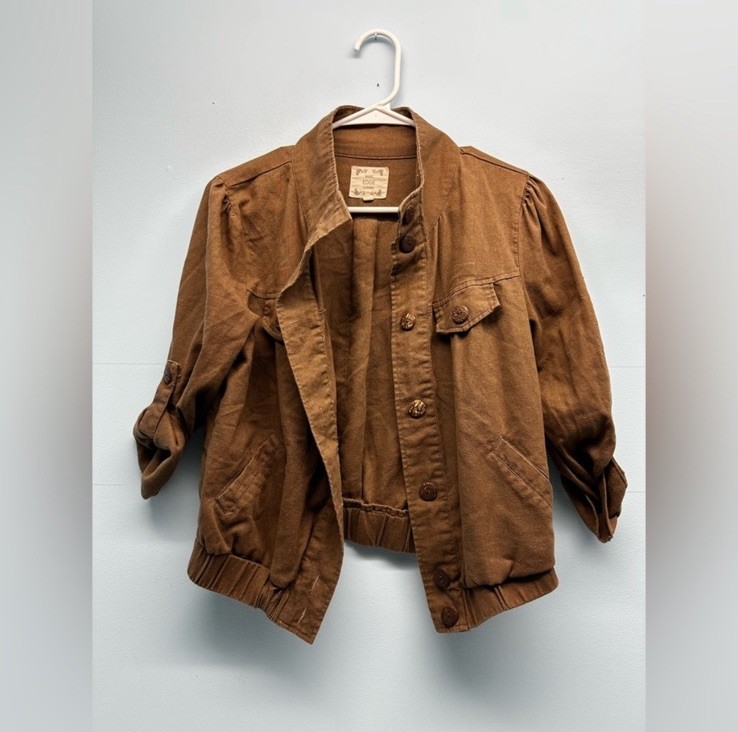 Women’s basic edge brown cotton button down rolla… - image 2