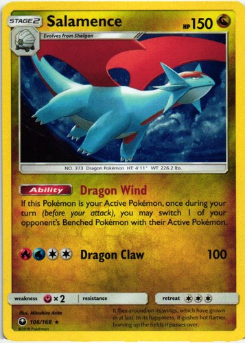 Pokemon Salamence 106/168 Celestial Storm Rare Holo Lightly Played