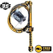 6FT Cowhide Leather Stock whip | Handmade 16 Plait Braided Black & Yellow
