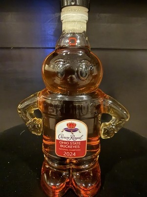OHIO STATE BUCKEYES 2024 NATIONAL CHAMPIONS BRUTUS BUCKEYE CROWN ROYAL DECANTER