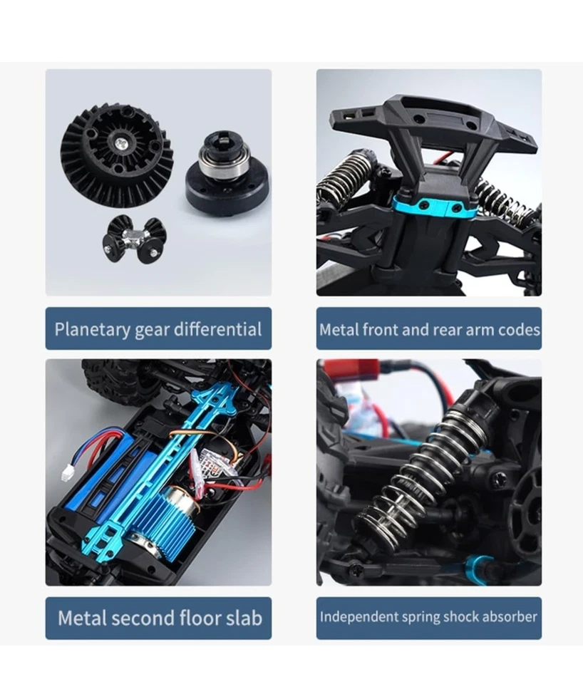 4WD RC Drift Monster Truck 50km/h PRO Remote Control Car LED Light 2.4GHz - Image 2 of 4