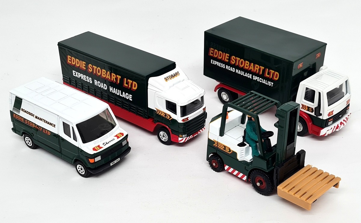 Corgi - Eddie Stobart Ltd Truck set Box Van, Mercedes 207D Fork