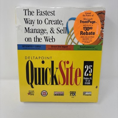 Vintage New Sealed Delta Point Quick Site 2.5 Windows 95 NT 4.0 CD Rom Software
