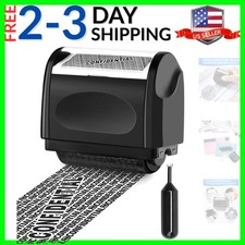 Identity Theft Protection Roller Stamp, 1 Refill Ink - Confidential Roller St...