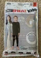 32 DEGREES Heat Kids Base Layer Set Grey Snowflake Sz Med 8-10 New