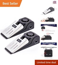 Door Stop Alarm Rubber 120DB Security Alert Floor Wedge Travel Home 2 Pack