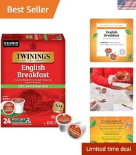24 Count Decaffeinated English Breakfast Tea K-Cups - Enjoy Hot or Iced Anytime