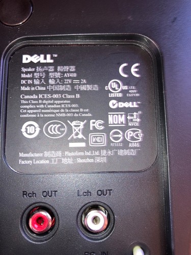 SPEAKERS DeSPEAKERS Dell AY410ll AY410 2 Speakers plus Bass - Picture 4 of 5