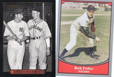 Joe DiMaggio/ Bob Feller Lot of 2 1992 Score Pinnacle/1990 Pacific Legends