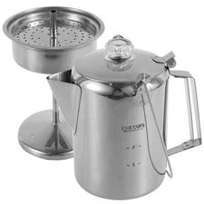 Camping Coffee Maker - Stovetop Percolator with Clear Top Glass Knob - Campin...