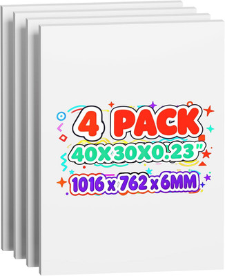 4 Pack Foam Board 30''X40'', 0.23 Inch Thickness White Poster Board, Double-Sided