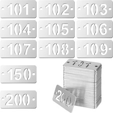 100 Pcs Stainless Steel Numbered Tags 101-200 Rectangle Metal Number ID Key Tags