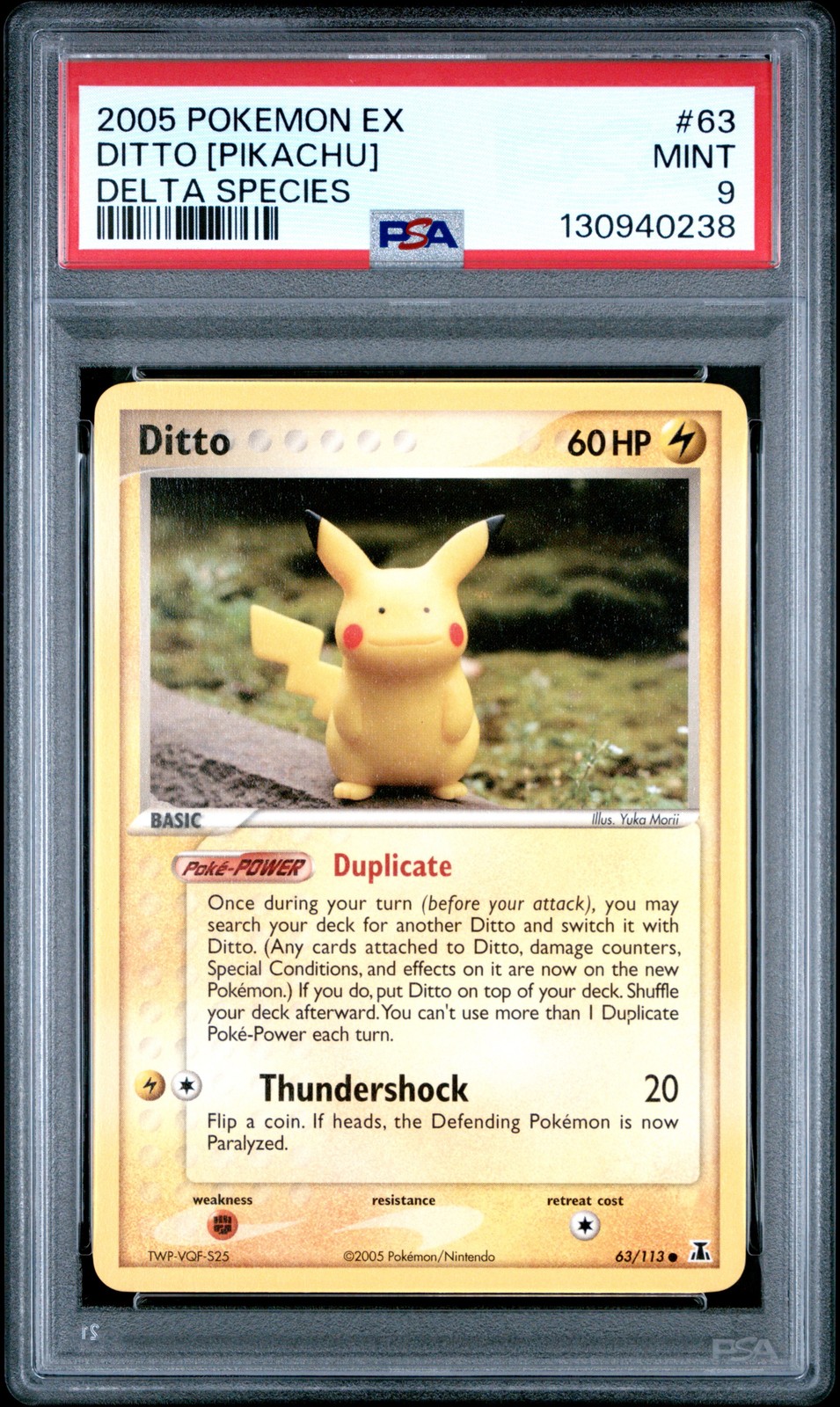 2005 Pokemon Ex Delta Species #63 Ditto [Pikachu] Delta Species PSA 9 MINT