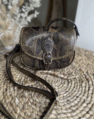 Longchamp kleine Schultertasche Kalbsleder mit Pythonmuster