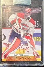 Carey Price 2020-21 Clear Cut UD Canvas /31 On Card Red Auto