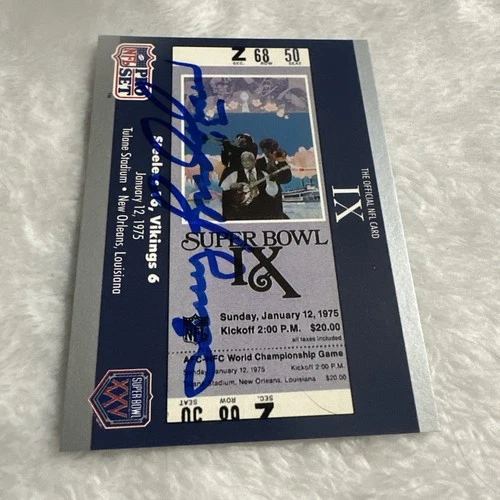 Terry Bradshaw SIGNED 1990 Pro Set Super Bowl XXV silver SB 9 card #9 autograph