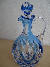 Karaffe mit Stopfen,Bleikristall,blau,geschliffen,Kristall,330 ml