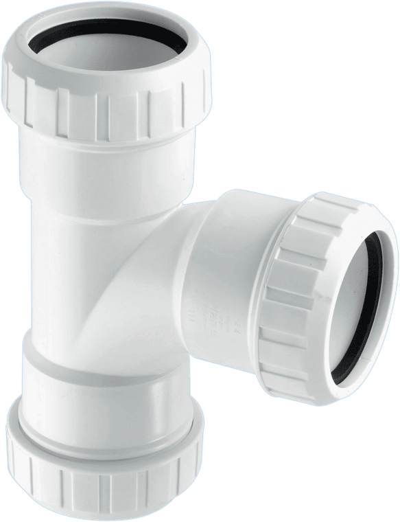 Mcalpine V21L 1.5"" X 1.5"" X 1.25"" Surefit Swept Tee For Pvc, Abs, Copper Pipes