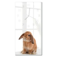 Hochwertige Glasuhr Glas-Wanduhr Aus Glas Roter Hase WeißE Zeiger 30X60 Cm
