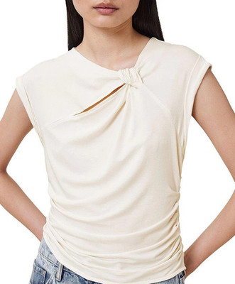 AllSaints women's Robin cut-out Cream stretch Jersey Top - Medium - retail $110