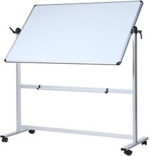 Viz Pro Double Sided Magnetic Mobile Whiteboard Revolving Aluminium 150x90cm