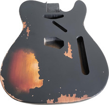 Black Alder Wood Guitar Single Cut Body in Relic Finish Fit Telecaster Tele