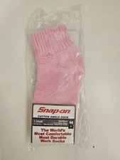 Snap On Wome's 6-10 Mens 5-9 Two-tone Pink Ankle Socks Size M Medium Usa Made