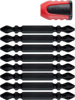 Vessel (Vessel) Sachisbo double -headed bit +2 × 65mm 8 pcs with screw mug