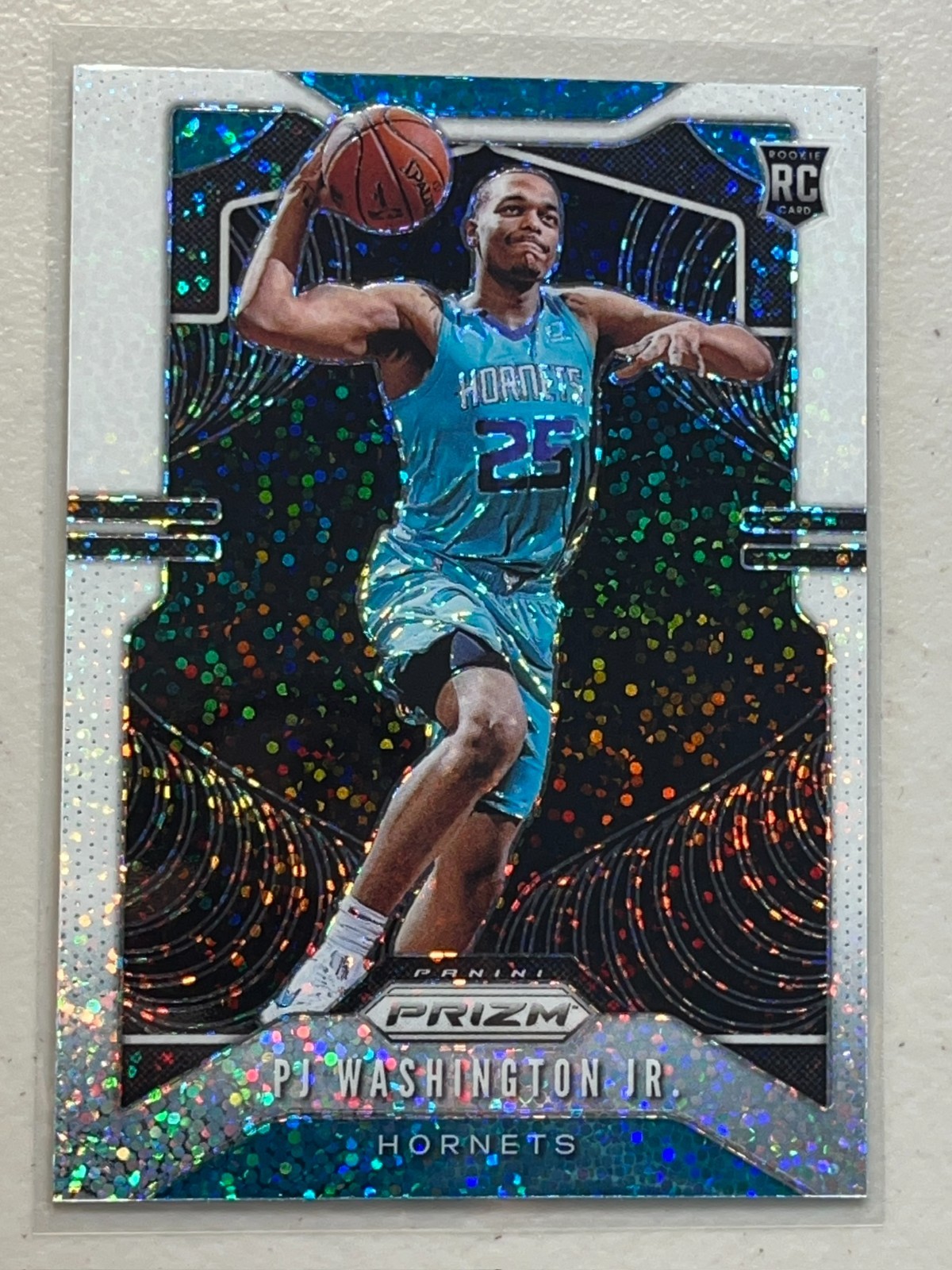 PJ Washington 2019-20 Panini Prizm White Sparkle Prizms SSP Rookie Card RC #258