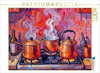 Puzzle Calvendo La Chaleur Du Cuivre - Des Casseroles En Cuivre Sur La CuisinièR