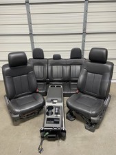 2009 - 2014 Ford F150 Lariat Front Rear Seats Black Leather