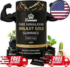 Pure Himalayan Shilajit Gold Gummies with Ashwagandha, and Gokshura , 60 Gummies