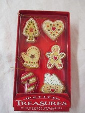 Vintage Kurt Adler Mini Treasures 6 resin Christmas Ornaments NIP 41