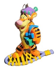 Vintage Disney Winnie The Pooh Tigger Snowboarding Snowshoe Christmas Ornament