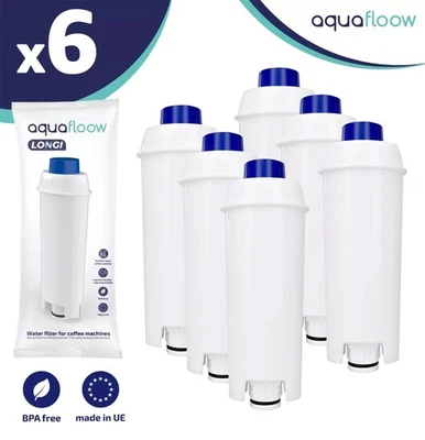 AQUAFLOOW 6x filtri per l'acqua, sostituzione del Delonghi DLSC002, macchine da caffè
