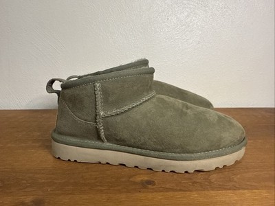UGG Classic Ultra Mini Booties Size 6 OLIVE GREEN Women Boots Slippers Shoes NEW
