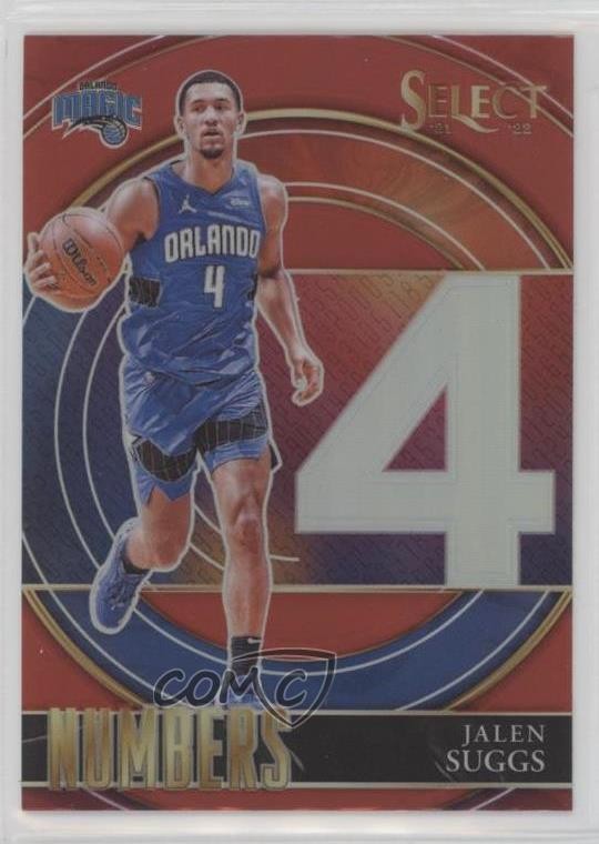 2021-22 Panini Select Select Numbers Red Prizm Jalen Suggs #12 12ql