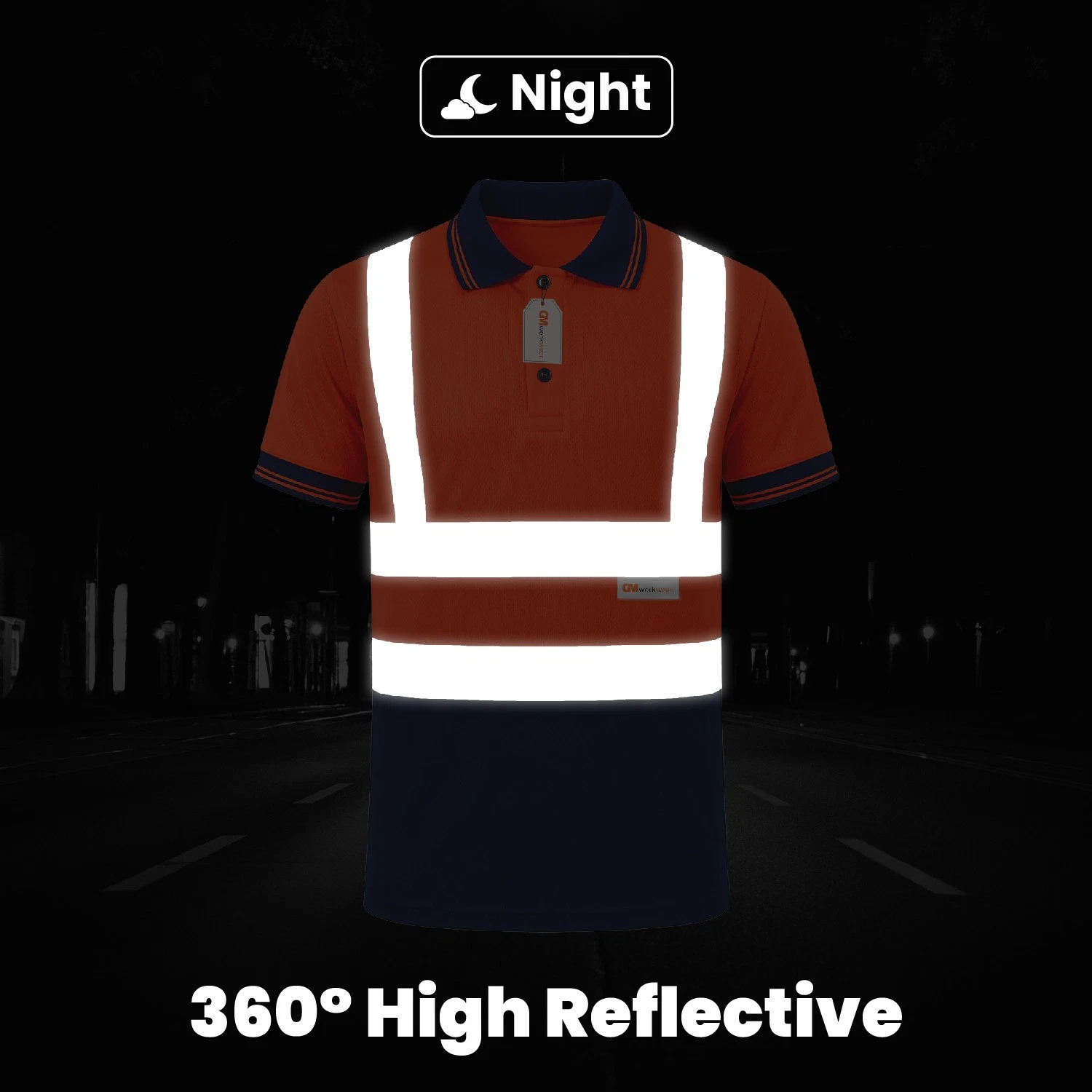 Solid Orange hi-vis polo shirt