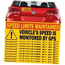 Magnetic Sign 10-Pack Vehicle Speed is Monitored by GPS  Speed 10 Pack Red