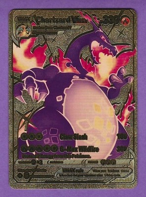 2020 Pokémon - Charizard VMAX  Gold Metal Card  HP 330 - Claw Slash