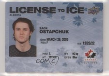 2023 Upper Deck Team Canada Juniors License to Ice Zack Ostapchuk #LI-22 l5j