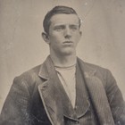 Antique Tintype Photo Young Handsome Working Man Clean Cut Sixth Plate c1880s